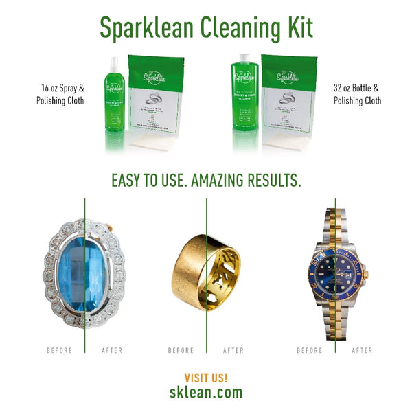 Sparklean - Cleaning Kit Bundle 32 oz Bottle & Polishing Cloth - Sparklean